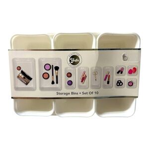 Yafa 10 Piece Beauty & Cosmetic Accessories Storage Container Organizer Bin Set
